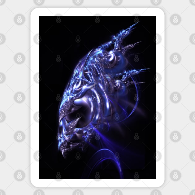 Alien Portrait Fractal Visionary Art Sticker by Manafold